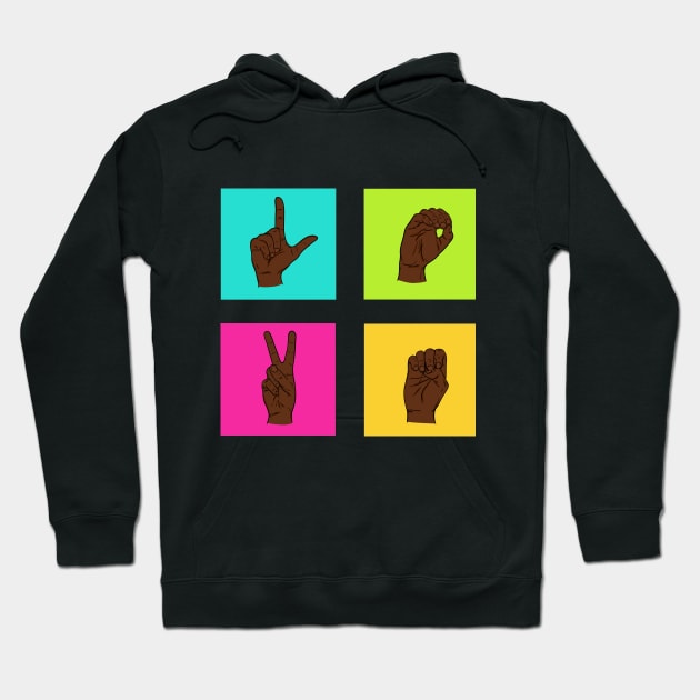 Deaf Black Love hand letters Hoodie by rmcbuckeye